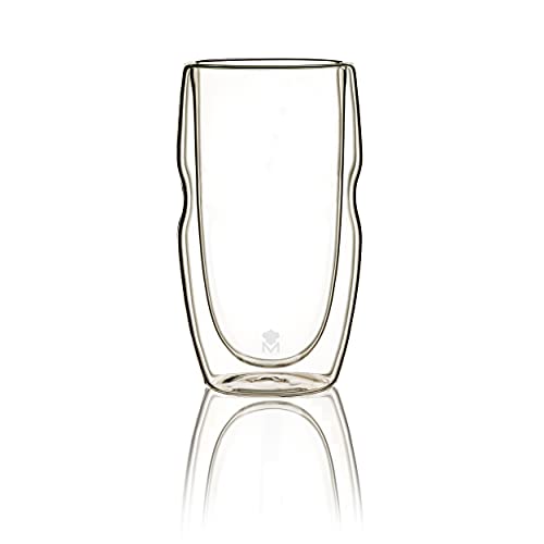 MasterPRO Mi Xology - 2er-Set hohe Becher 540ML klares Borosilikatglas - widersteht plötzlichen Temperaturschwankungen - klare Doppelverglasung - spülmaschinenfest - giftfrei