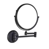 Wandmontierter Kosmetikspiegel mit 3-facher Vergrößerung, 8-Zoll-Wandmontierter Schminkspiegel, zweiseitig, um 360 ° drehbar, Badezimmer, verstellbare Verlängerung, Chrom-Finish, Schwarz(Noir)