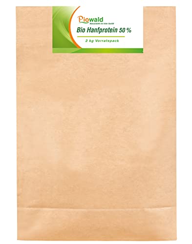 BIO Hanfprotein - 2 kg Vorratspack | Pflanzliches Eiweißpulver von Piowald | Vegan | Protein Pulver, Eiweisspulver aus Hanfsamen