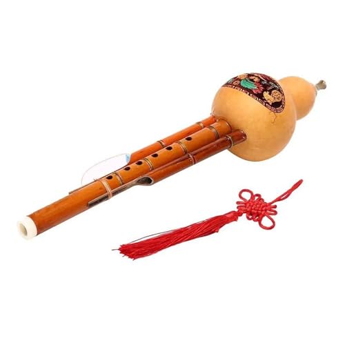 Hulusi-Flöte handgefertigt, Cucurbit-Flöte for Anfänger, Hulus chinesische handgemachte Hulusi-Kürbis-Cucurbit-Flöte ethnisches Musikinstrument mit Koffer für
