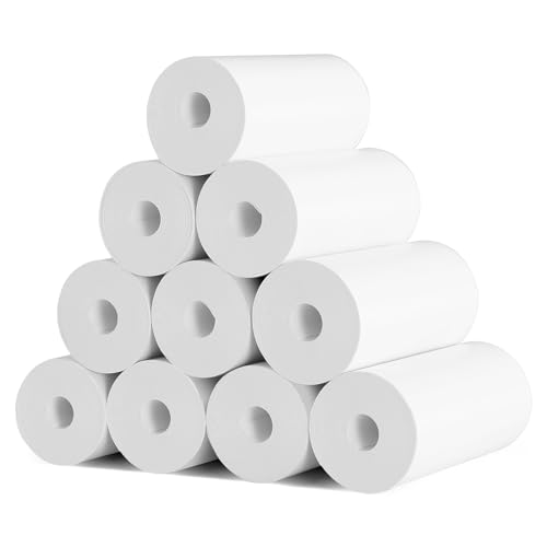CRESZZLE Thermopapier für Kinder Sofortbildkameras 10 Rollen, Thermopapier Kinderkamera,Thermodrucker papier weiß, Null Tinten Druckpapier - Einfach auszutauschen