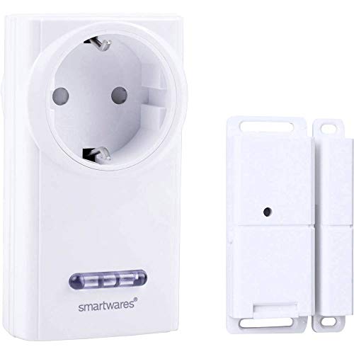 Smartwares Erkennungsset für offene Türen & Fenster - Inklusive Steckdose und Batterie - Integrierter, Einstellbarer Timer - Für Geräte bis 3680 W - 10.043.95