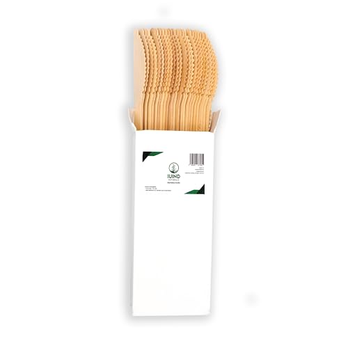 IUIND NATURALS Bambusmesser, umweltfreundliches Einwegbesteck, 25 Stück, biologisch abbaubare Partyutensilien
