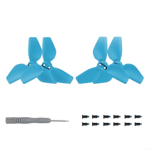 Advokingtap 4-teiliges Mini-Drohnen-Propeller-Ersatz-Set, Propeller werden mit Schrauben und einem Schraubendreher für NEO 2016S (blau 2 Paar)