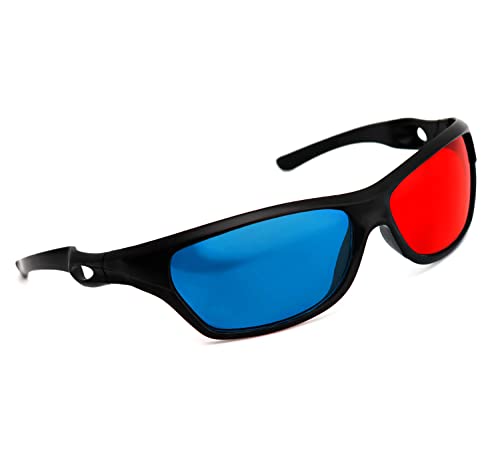 PRECORN 3D Brille rot/Cyan hochwertige 3D Brille (3D-Anaglyphenbrille) für 3D PC-Spiele Filme UVM.