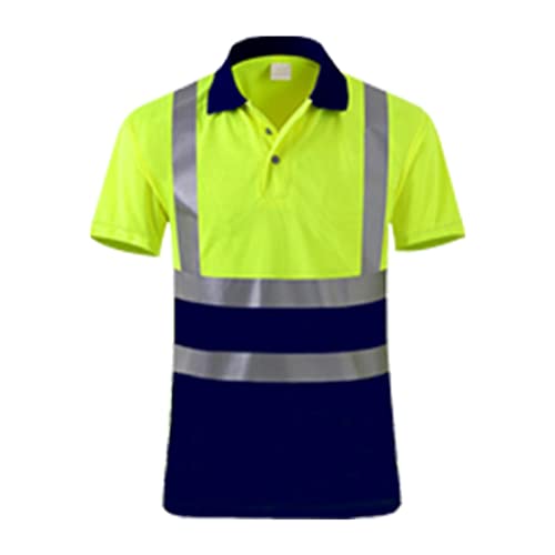 Warnschutz Poloshirt Herren Kurzarm Reflektierend Tshirts Sommer Radfahrende Kleidung Sicherheitskleidung Fluoreszierende Druck T Shirt Baumwolle Warnschutzshirt Baustelle Warn Shirt