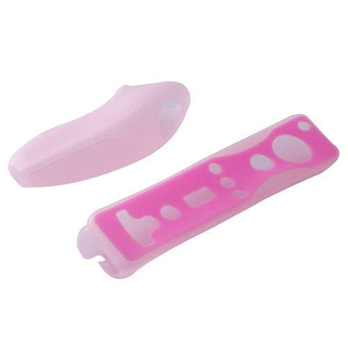 OSTENT Weiche Siliziumabdeckung Hülle Hautbeutel für Nintendo Wii Remote Nunchuk Controller Farbe Pink