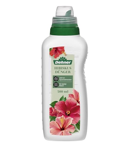 Dehner Hibiskusdünger, hochwertiger Flüssigdünger, Dünger für Hibiskus, organischer NPK-Dünger, mit Spurennährstoffen, 500 ml, für ca. 100 l, bunt