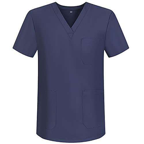 MISEMIYA - Medizinische Uniformen Unisex Top Krankenschwester Krankenhaus Berufskleidung BZ-6801 - Medium, Grau 68