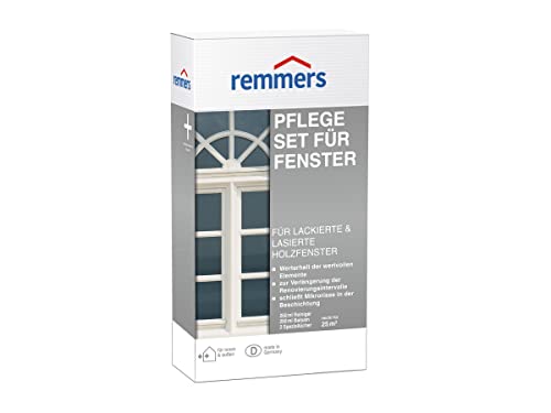 Remmers Pflegeset für Fenster, Holzfenster Pflege für innen und außen, verlängert Lebensdauer, schützt vor Witterung, frischt Farbeffekt und Glanz auf