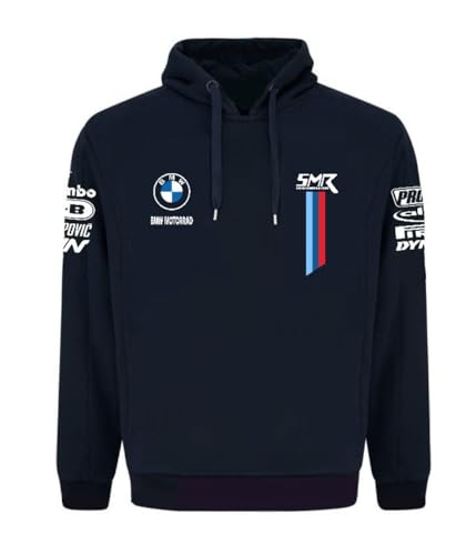 PRORACER Kapuzenpullover für Herren Replica für BMẂ SMR Motorrad WorldSBK (DE/NL/SE/PL, Alphanumerisch, L, Regular, Regular, 1, Blau)