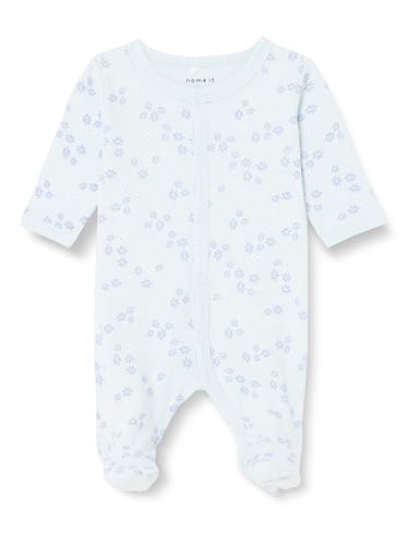 NAME IT Baby - Mädchen Nbfnightsuit W/F Halogen Flower Noos, Halogen Blue, 62