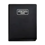 Arpan Präsentationsmappe mit personalisiertem Logo, 24 Taschen, 48 Seiten, A4, Dokumentenmappe, Sichtbuch, Portfolio, professionelle Konferenzmappe, Kunstleder, Schwarz