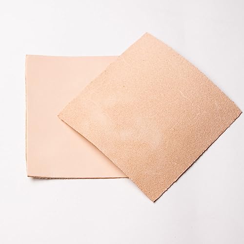 AIXILAN Lederstoffmaterial, Lederstoff, pflanzlich gegerbtes Leder, Dickes echtes Leder, natürliches quadratisches Stück Rindsleder, erste Schicht Lederhäute, Kuhhaut(About 1.4 Mm,10x30cm)