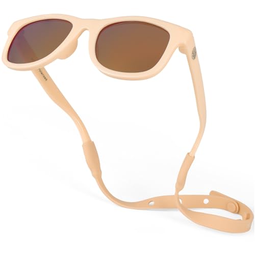 BabySunnies Polarisierte Baby Sonnenbrille mit Riemen - unzerbrechliche flexible Kleinkind-Sonnenbrille für Kleinkinder Neugeborene 0-24 - Baby Zubehör 0-24 Monate