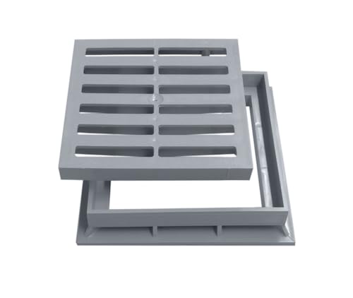 Marley Einlaufrost Rost mit Rahmen 20x20cm begehbar für Einlaufschacht Gully PVC