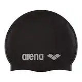 ARENA Unisex – Erwachsene Classic Silicone Badekappe, Black-Silver (55), Einheitsgröße EU