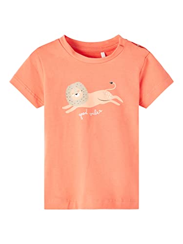 name it Baby Boys NBMFUNO SS Top, Coral, 56