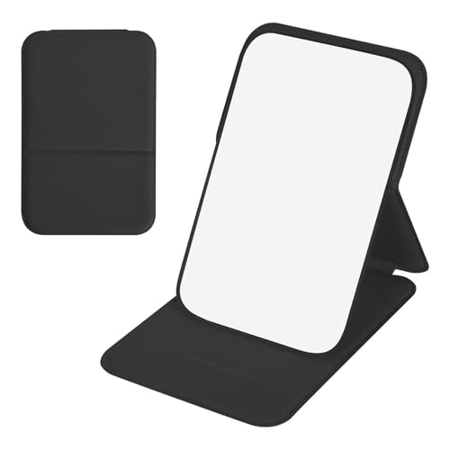 Reisespiegel,Faltbarer Spiegel mit Kortikale Schale,Taschenspiegel,Schminkspiegel Kinder,Spiegel Klein,Tragbarer Super HD Spiegel,Ultradünn und Langlebig Spiegel,für Zuhause,Reisenutzung (Schwarz)