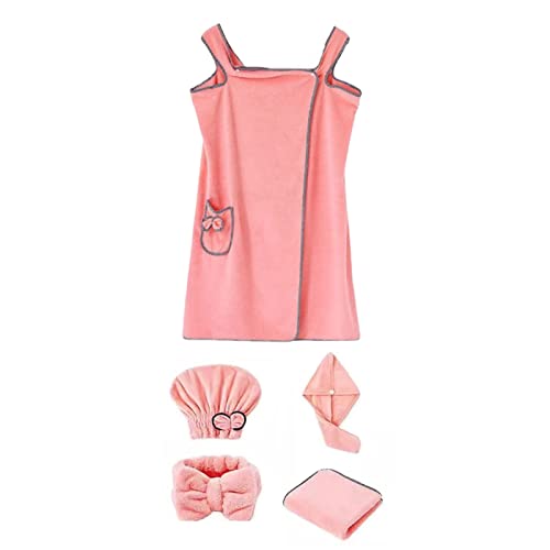 SIXRUN Tragbares Badetuch -Hüllkurvensatz von Soft Coral Fleece Fast für Frauenwohnheime Frauen 5pcs
