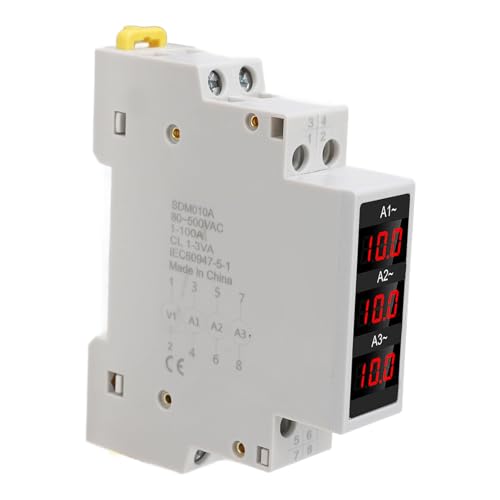 Drei -Phase -Amperemeter, 3 Phase DIN Rail Amperemeter LED Digitale Anzeigeanzeigegerät AMP -Messgerät mit 3 Sensoren AC80-500V 1-100A