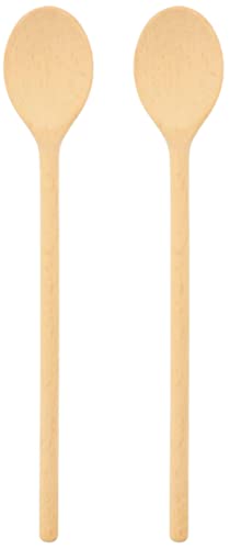 teemando® 2 X stabiler Marken-Kochlöffel aus Holz, 30 cm, ovaler Kochlöffel zum Kochen und Backen, garantiert unkaputtbar bei normaler Anwendung