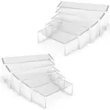 FAZMoss 2 Sets transparenter Acryl-Präsentationsständer, 5 Größen, transparente Acryl-Displayerhöhungen, Vitrinenregalständer für Schmuckgeschäft, Ausrüstung (10 Stück)
