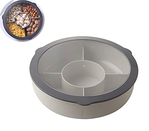 HAYAN Snack Schalen Dish süßigkeiten box mit Deckel 28,6 × 8 cm (Kristallgrau)