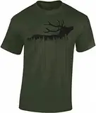 Jäger T-Shirt Männer - Waldhirsch - Jagd Tshirt Herren - Geschenk Kleidung Zubehör (Army XL)