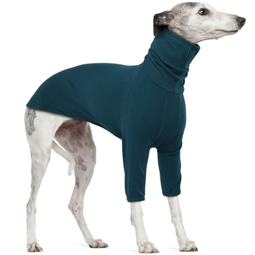 Winter Pullover Lurchers, Windhund Pyjama Hundeweste Warm Greyhound Wintermantel Dog Jumper Hunde Schlafanzug(Blau, L)