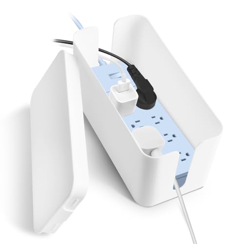 Kabelmanagementbox, Aufbewahrungsbox für Kabel mit Bambusdeckel, Aufbewahrungsbox aus Draht zum Verstecken