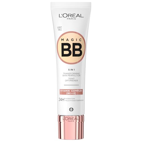 L'Oréal Paris Getönte Tagescreme, Für 24h Feuchtigkeit und einen ebenmäßigen Teint, Magic BB Teint Optimierer, Nr. 02 Light (Hell), 1 x 30 ml