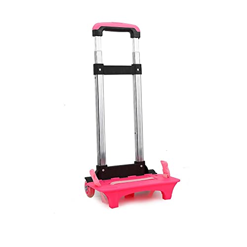 BOUACOUA Rucksack Trolley, Schulranzen Trolley für Kinder Faltbarer Handwagen Kleine Räder Rollende Gepäckwagen für Schulrucksäcke (Rose)