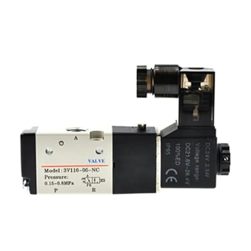 Solenoid Valve 3V100 Series 3V110 3V120 220V 110V 24V 12V 3 Port 2 Position Terminal Type Single/Double Solenoid(3V110-M5-NC,AC 110V)