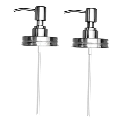 FONDOTIN Seifenspender Deckel Aus Rostfreiem Edelstahl Nachfüllbare Lotion Pumpen Für Einmachgläser Badezimmer Zubehör Für Mason Jar 70#