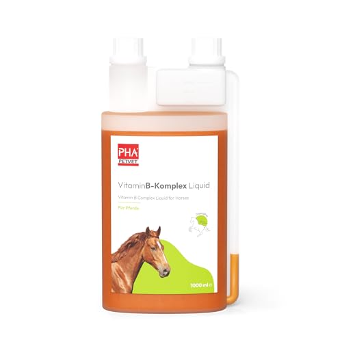 PHA Vitamin B Komplex Liquid für Pferde, Unterstützung für Nerven, Stoffwechsel & Regeneration, gegen Stress & Vitamin-B-Mangel, hoch bioverfügbar, 1L