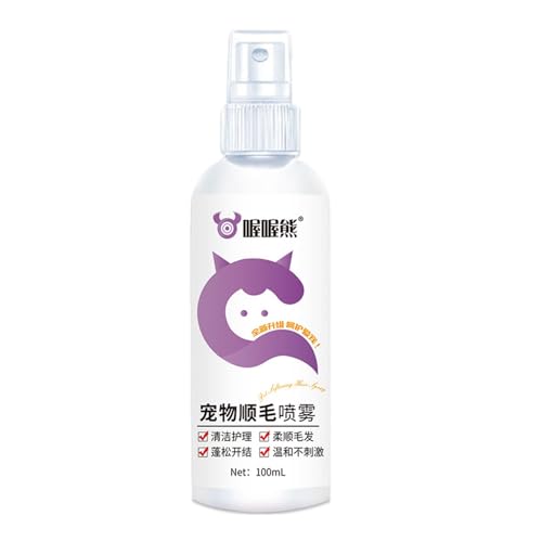 Veeteah Entwirrungsspray für Haustiere, 100 ml, desodorierendes Hundepflegespray, antistatisches, nährendes Entfilzungsspray für Katzen, Hundehaarspray mit ausgeglichenem pH-Wert
