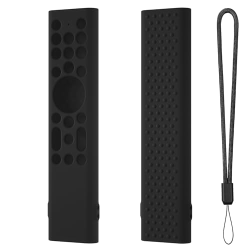 1PCS Fernbedienungshülle Hülle Kompatibel für Hisense Klasse A7 U8 Serie LCD 4K für Google TV, TV-Fernbedienung Soft-Silikonhülle Shell Halterung mit Aufhängeseil (nur Gehäuse) (Schwarz)