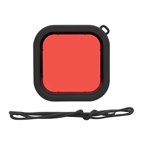 VBESTLIFE Action Camera Lens Diving Filter, wasserdichter Unterwassertauchfilter mit hängendem Seil für 8(rot)
