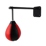 GEDOX Hängender Speedbag – Box-Speedbag-Ball – Schlagreflex-Trainingsball Zur Wandmontage | Boxzubehör PU-Leder Punchingball Für Damen Herren Erwachsene Unisex Jugendliche