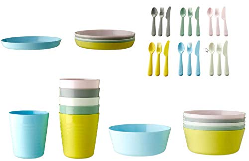 Ikea Kalas Kinder-Schüsseln und Teller, Pastellfarben, 6-teiliges Set