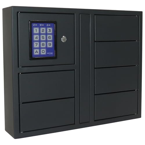 Rottner Schlüsselausgabe Key Depot 6 Stahl Elektronikschloss Notöffnung 6 Fächer inkl. Netzgerät Befestigungsmaterial