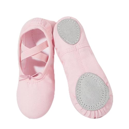 flintronic Ballettschuhe Mädchen und Damen, Ballettschläppchen Trainings Tanzschuhe, Geteilte Ledersohle, Gymnastikschuhe Yogaschuhe für Kinder in Größen 30