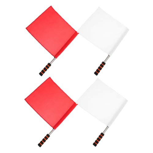 4 Stück Spur- und Feldtraining -Signalflagge Sportschiedsrichterfahnen Warnsignalflaggen Sportkommandant-Flaggen wehende Flagge Rennflagge Flaggen beurteilen Rostfreier Stahl