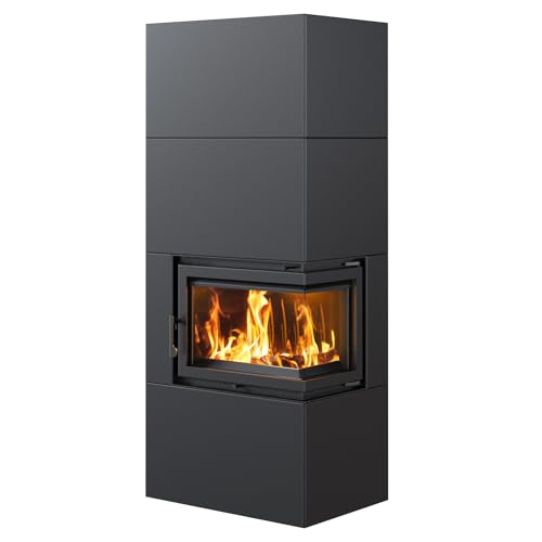 KRATKI Kaminofen Simple Box Komplettset | Gewicht 328 kg, Maße in cm: H187,40 x B78,70 x T54,70 | Brennstoff: Holz, Nennwärmeleistung 8 kW, Energieeffizienzklasse A