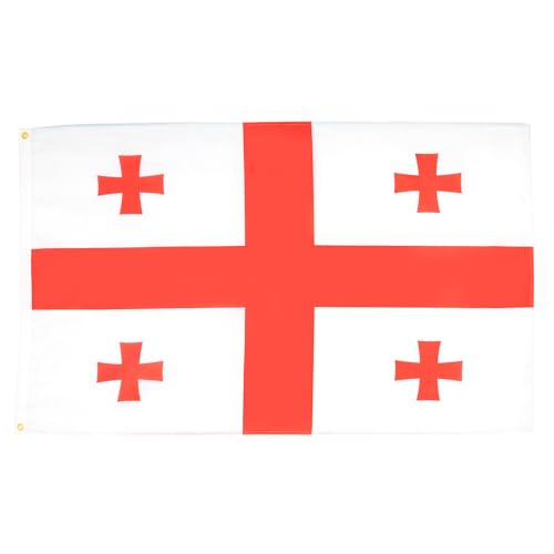 AZ FLAG - Flagge Georgien - 150x90 cm - Georgische Fahne 100% Polyester mit Messing-Ösen - 110g