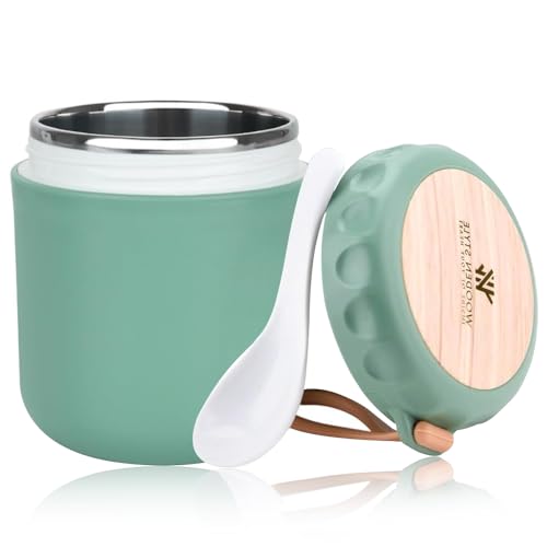 SMYJDMM Thermobehälter für Essen, 400ml Edelstahl Warmhaltebehälter, Warmhaltebehälter Essen Thermobecher Essen Auslaufsicher für Suppen Speisen Babybrei Müsli(Blau)