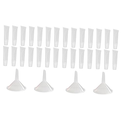 minkissy 2 Sets Lipgloss Tuben Probenverpackungsröhrchen Leerer Mini Trichter Klarer Lippenbalsam DIY Lipgloss Zubehör Trichter Für Die Kosmetikherstellung Make Up Behälter