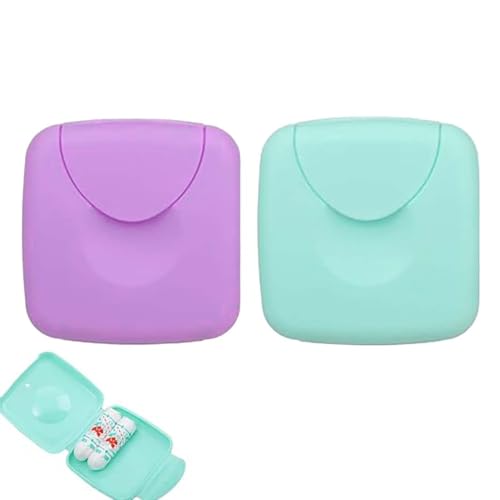 UYVPAER 2 Stück Tragbare Damen-Aufbewahrungsbox, Tampon Box Für Unterwegs,Kondom Aufbewahrungsbox(Blau, Lila)