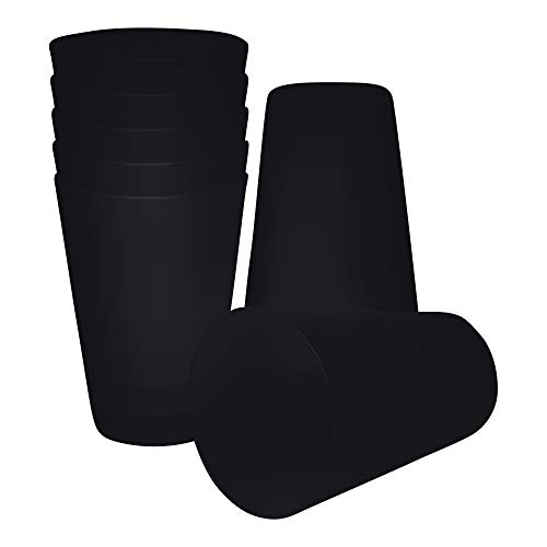 S&S-Shop Trinkbecher 400 ml Farbe & Menge wählbar, Hartplastikbecher für Party, Kinderbecher, stapelbare Plastikbecher 0,4 l, Mehrweg Kunststoffbecher, Zahnputzbecher & Cocktailgläser (10, Schwarz)